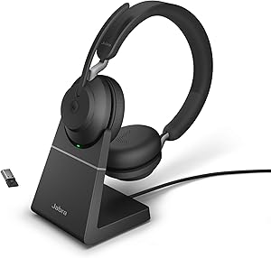 Jabra Evolve2 65 Wireless PC Headset with Charging Stand Black model number ‏ : ‎ 26599-999-989