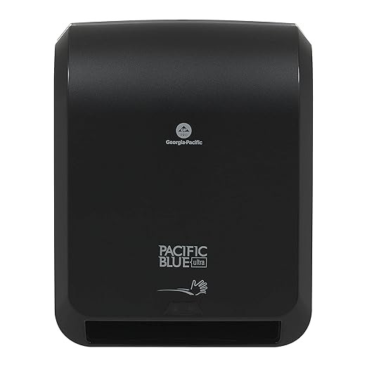 Pacific Blue Ultra 8" High-Capacity Automated Touchless Paper Towel Dispenser by GP PRO (Georgia-Pacific); Black; 59590; 12.9" W x 9" D x 16
