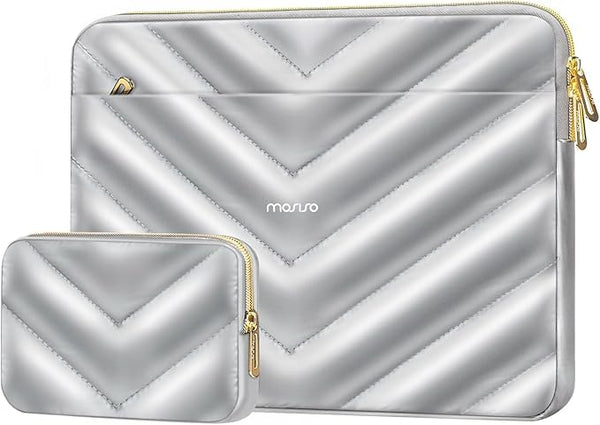 MOSISO Shiny Puffy Laptop Sleeve 13-13.3 inch, Carrying Case for Women Compatible with MacBook Air 13 inch M2 M1, Compatible with MacBook Pr