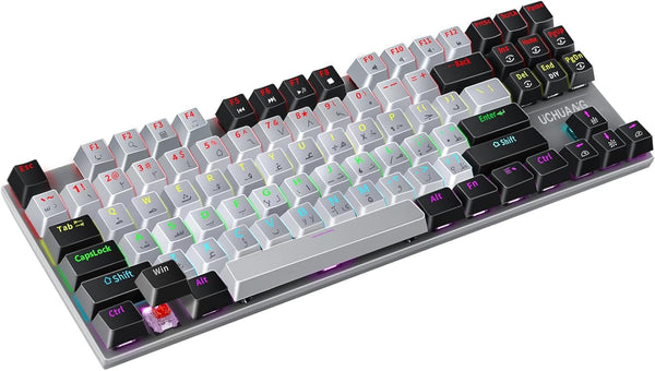 UCHUANG English Arabic Mechanical Gaming Keyboard with RGB LED Rainbow Backlit,