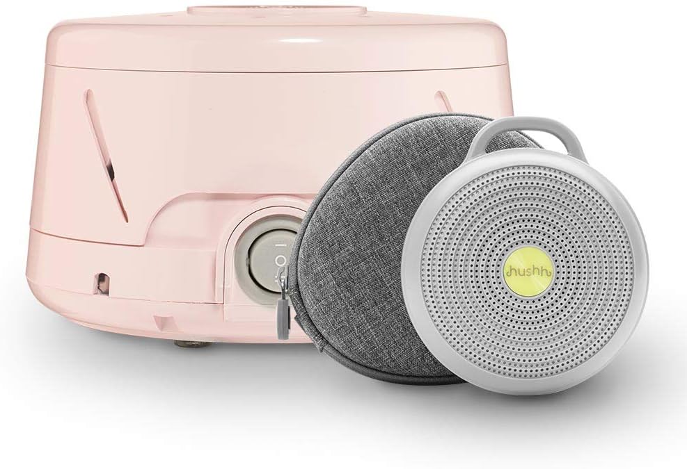 مجموعة يوجاسليب للضوضاء البيضاء للأطفال Ÿ?? جهاز دوم كلاسيك الوردي + جهاز هَش المحمول