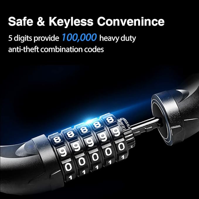 NDakter Bike Chain Lock 5 Digit Combination Heavy Duty Anti Theft Security Lock 3.2 4.27 5Ft