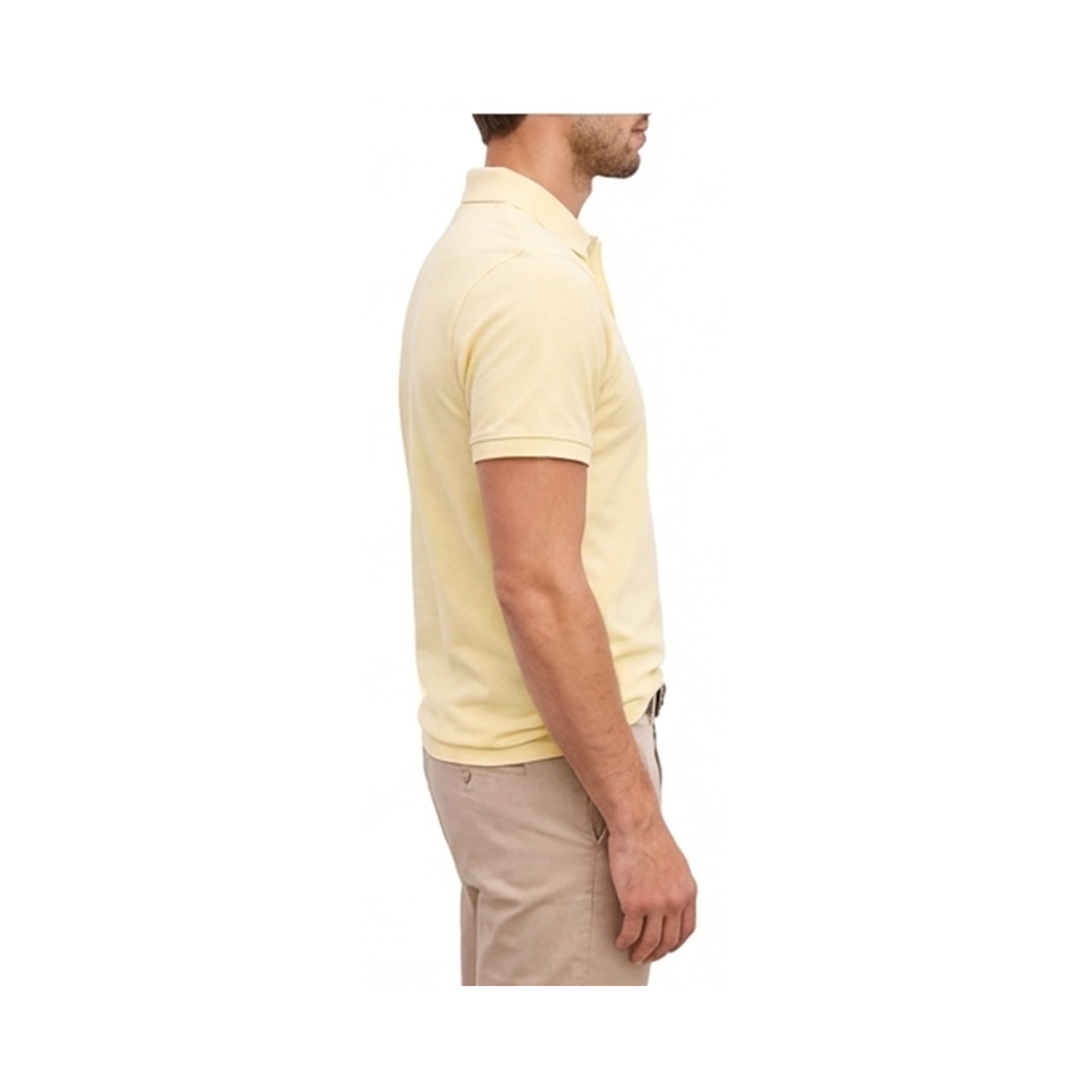 Hollister Men's Advanced Stretch Flex Pique Polo Shirt Short Sleeve Light Yellow