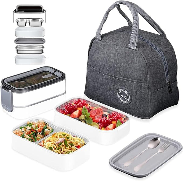 Mylindde Bento Box, Stainless Steel Double Layer Lunch Box, Leakproof Lunchbox, Food Storage Box, Stainless Steel Lunch Box, Leakproof Bento