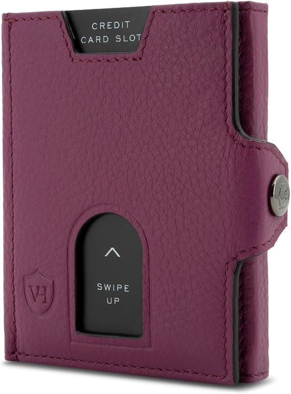 VON HEESEN Slim Wallet with RFID Protection Mini Wallet Small Pink Credit Card Holder No Coin Compartment