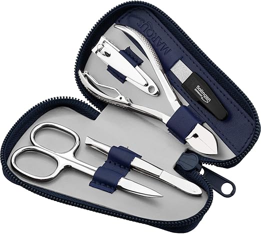 marQus Manicure Set Men Made in Solingen Germany - Mens Nail Grooming Kit for Professional Care, Stainless Steel Nail Cutter, Scissors, Clip