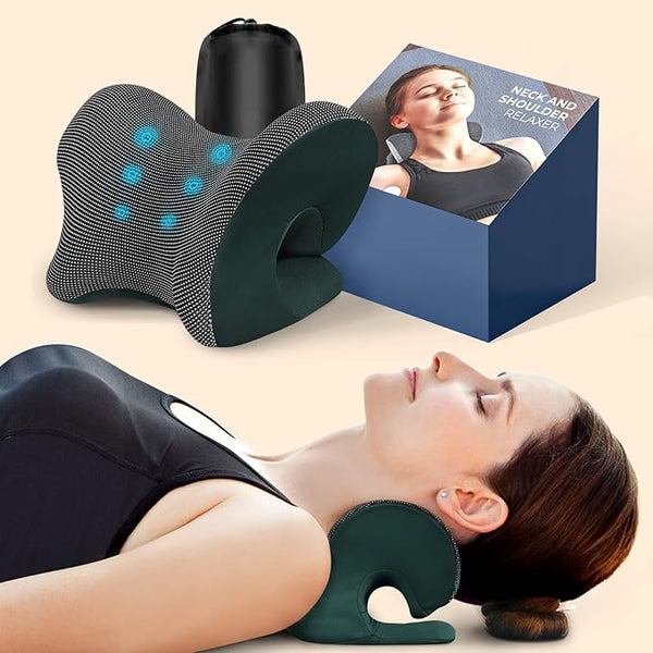 Neck and Shoulder Relaxer with Magnetic Therapy Pillowcase, Neck Stretcher Chiropractic Pillows for Pain Relief, Cervical Traction Device fo