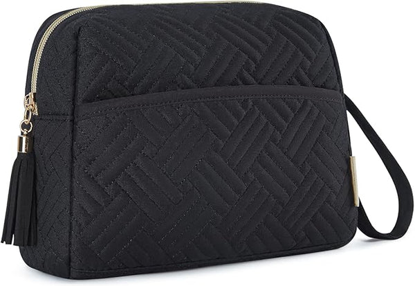 BAGSMART Elegant Roomy Makeup Bags, Black,