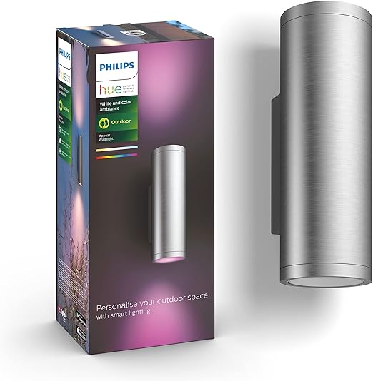 PHILIPS Hue LED Outdoor Wall Light Ÿ?? White & Color Ambiance, Silver
