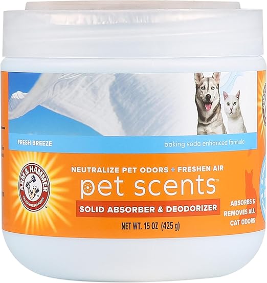 Arm & Hammer For Pets Pet Scents Solid Gel Deodorizer in Fresh Breeze Scent | Room Deodorizer Solution for Homes with Pets, Odor Removing Ge