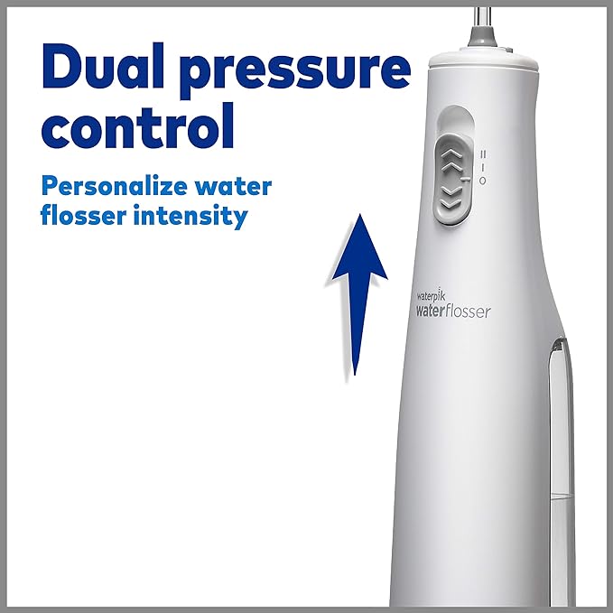 Waterpik Cordless Water Flosser, Battery Operated & Portable, ADA Accepted Cordless Express, White WF-02 for Travel & Home