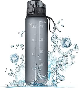 FULDENT Water Bottle 1 Litre Sports Water Bottle [BPA Free] Drinking Bottle with Non-Slip Rubber Grip Suitable for Bike, Outdoor, School, Gy