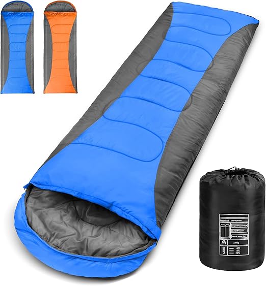 Sleeping Bag for Adults, SOPPY 3-4 Season Lightweight 210T Waterproof Warm Sleeping Bag with Compression Sack, Indoor & Outdoor Sleeping Equ