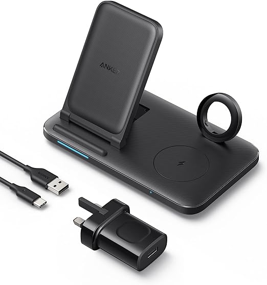 Anker 335 Foldable 3 in 1 Wireless Charging Station with Power Adapter