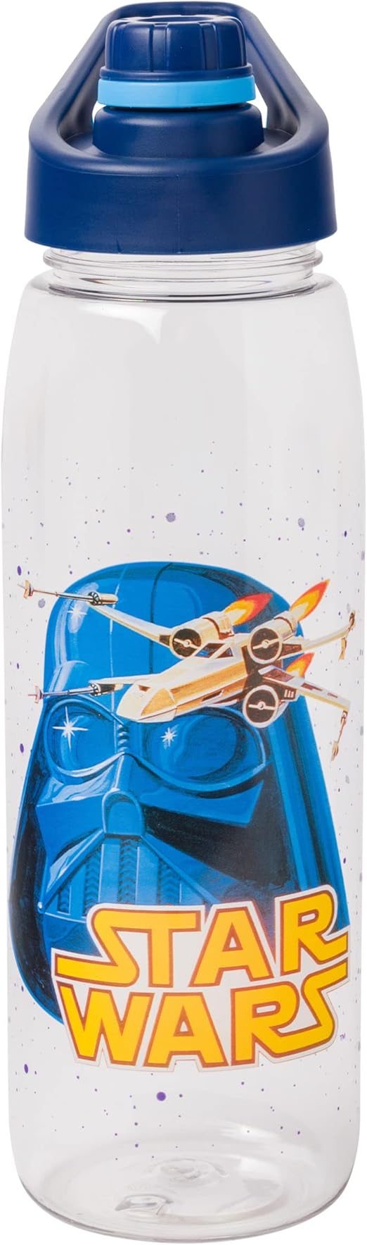 Silver Buffalo Star Wars Vintage Vader Mask Water Bottle, Screw Top Lid, 28 Ounces