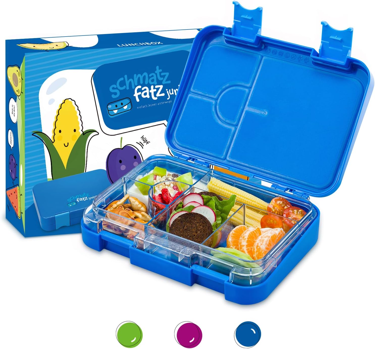 schmatzfatz Easy Lunch Box for Children Leak Proof Bento Box for Nursery School