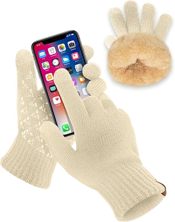 SUTIYO Winter Gloves Women's Thermal Gloves Men's Touchscreen Thickened Winter Gloves with Warm Fleece Lining Bicycle Driving Skiing