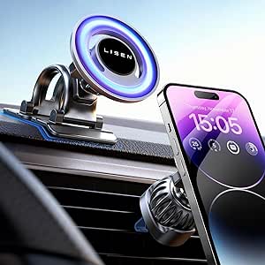 LISEN MagSafe Car Mount Strong Magnetic Dashboard Phone Holder Hands Free for iPhone 14 Pro Plus 13 12 Wireless Black
