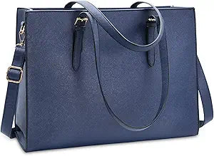 Laptop Bag for Women Waterproof Lightweight Leather 15.6 Inch Computer Tote Bag Business Office Briefcase Large Capacity Handbag Shoulder Ba
