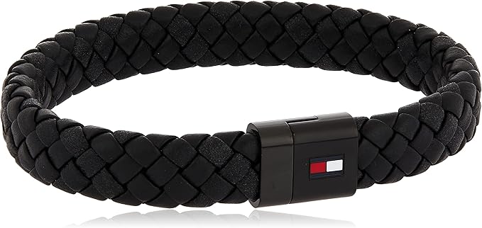 Tommy Hilfiger Men's Jewelry Round Braided Leather Bracelet
