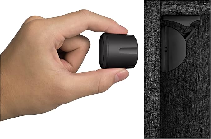 قفل خزانة مغناطيسي من نورجوز، أقفال أمان للأطفال غير مرئية، عبوة من 8 قطع مع مفتاحين مغناطيسيين، لا حاجة للثقب، أسود