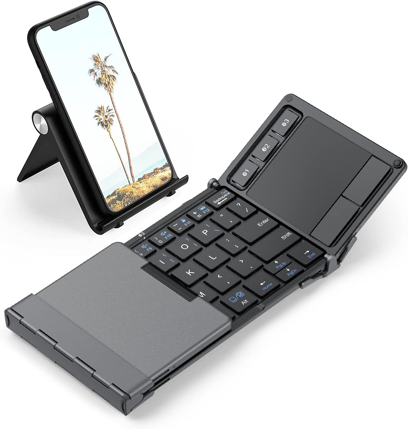 iClever BK08 Bluetooth Folding Keyboard Ÿ?? Pocket-Sized, Touchpad, Sync 3 Devices, Windows/Mac/Android/iOS