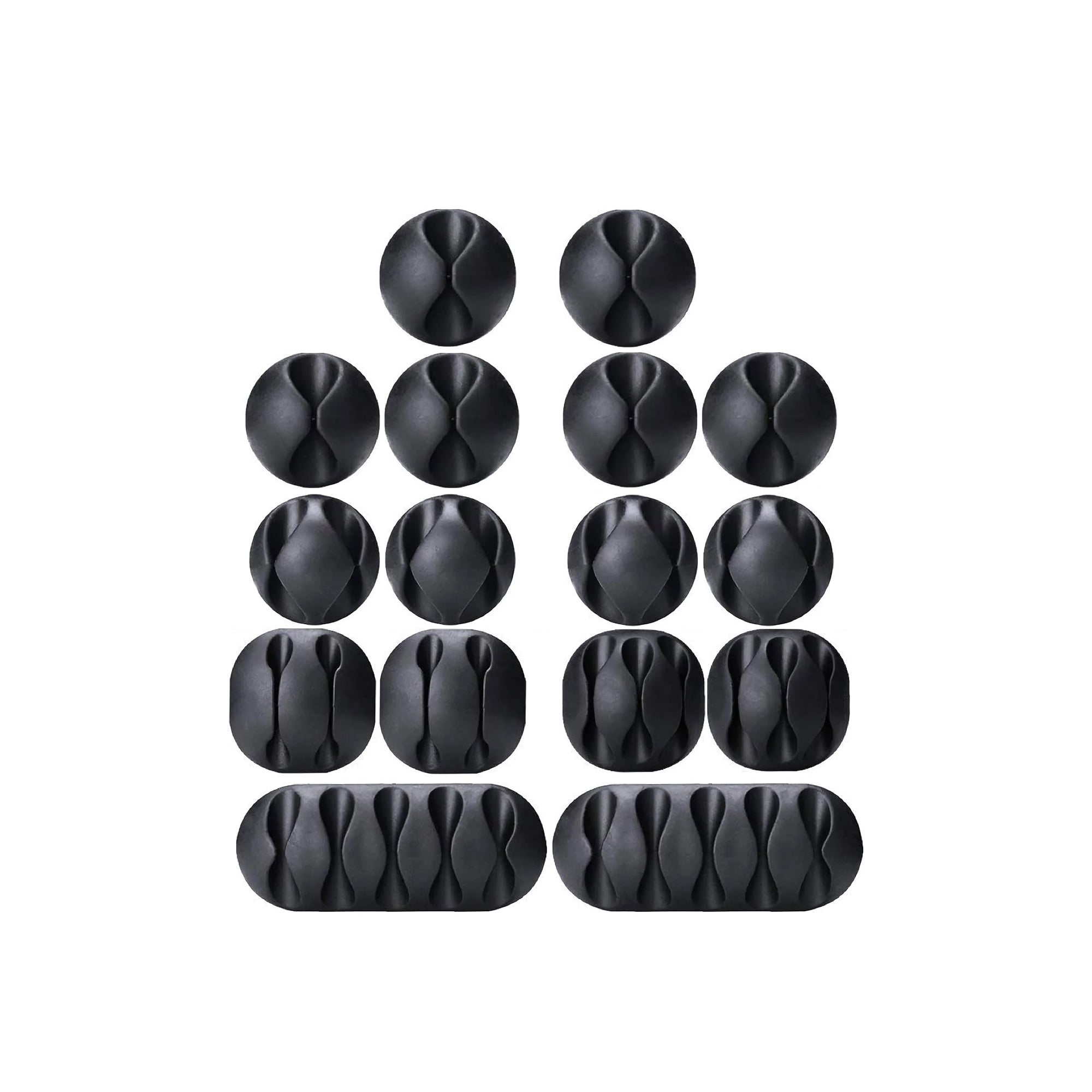 Cable Management Cord Organizer, OHill 16 Pack Black Adhesive Cable Clips, Ideal Cable Organizer Wire Organizer Cord Holder for Desk Accessories Computer Home Office Car Nightstand Cubicle