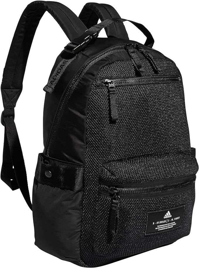 حقيبة ظهر أديداس النسائية VFA 4، لون أسود، مقاس واحد، حقيبة يومية مدرسية للسفر
