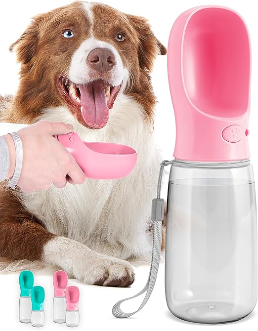MalsiPree Dog Water Bottle, Leak Proof Portable Puppy Water Dispenser with Drinking Feeder for Pets Outdoor Walki