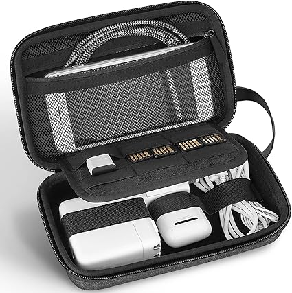 JETech Travel Accessories Organiser Bag, Portable Electronic Cable Bag Gadget Bag for MacBook Power Adapter, Cable, Stylus Pen, SD Card, Mou