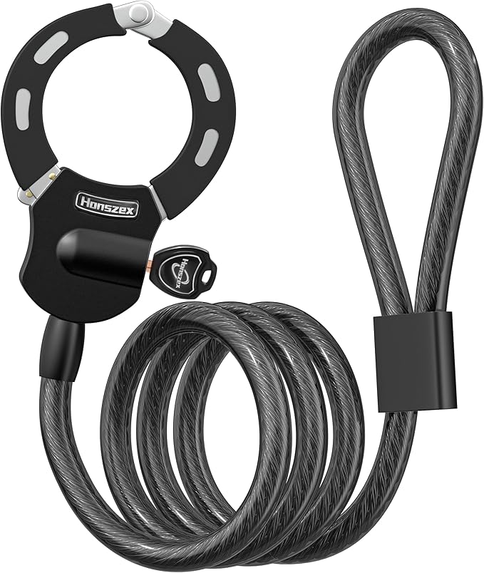 Honszex E Scooter Lock, Bicycle Lock, Handcuff Lock E Scooter, 39.37 Inch Lock for E Scooters 1.5 M
