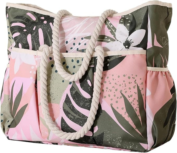 Vomgomfom Large Beach Bag Summer Shopping Beach Gym Bag