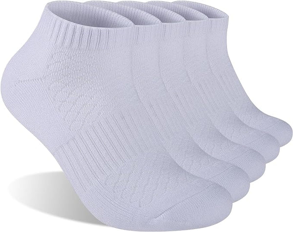 Monxiery Mens 100% Cotton Cushioned Ankel Socks, Athletic Performance Running Moisture Wicking Breathable socks