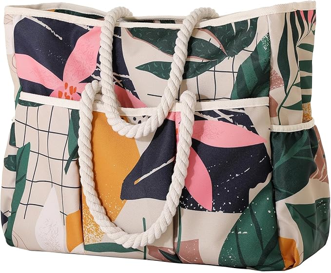 Vomgomfom Large Beach Bag Summer Shopping Beach Gym Bag