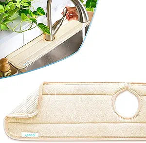 Ternal Sinkmat for Kitchen Faucet, Original Design, Absorbent Microfiber Fabric, Machine Washable Splash Guard & Drip Catcher For Around Fau