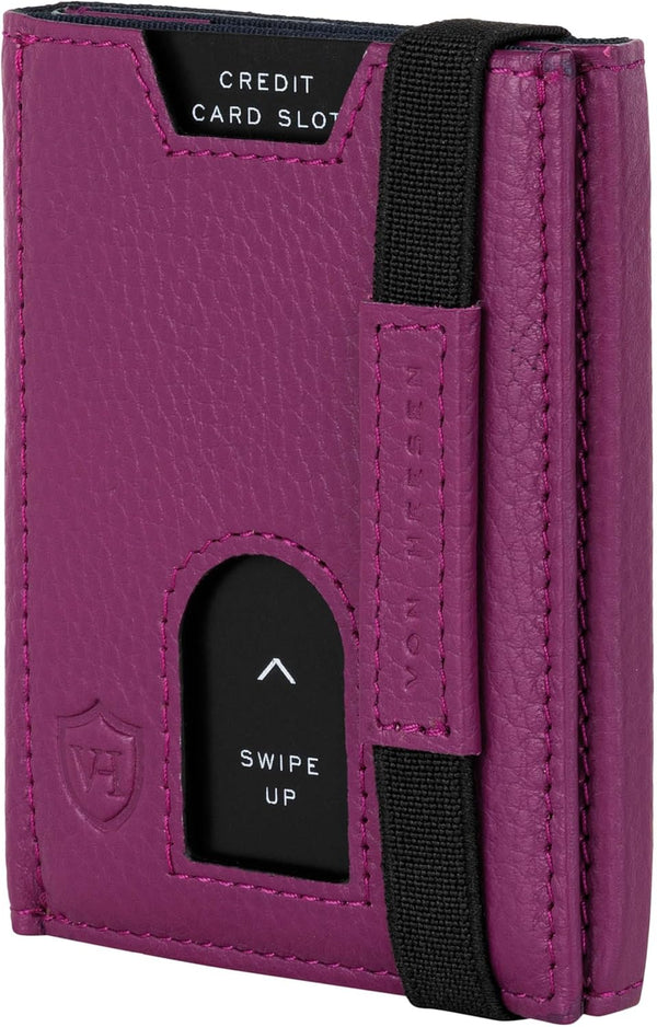 VON HEESEN Slim Wallet with RFID Protection - Purple