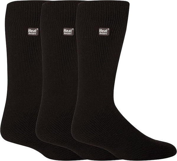 HEAT HOLDERS Men's Socks - The Ultimate Thermal Socks - Size EU 39-45 - Black (3 Pairs Pack) x 3 Pairs, black, 39-45 EU