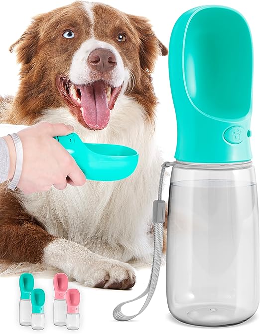 MalsiPree Dog Water Bottle, Leak Proof Portable Puppy Water Dispenser with Drinking Feeder for Pets Outdoor Walking, Hiking, Travel 12 oz