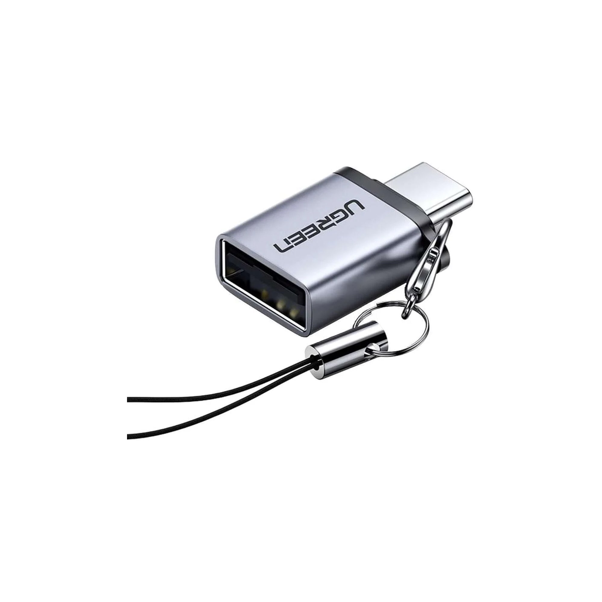 كابل محول يو جرين من النوع C إلى USB 3.0 A مع حبل (رمادي فضائي)