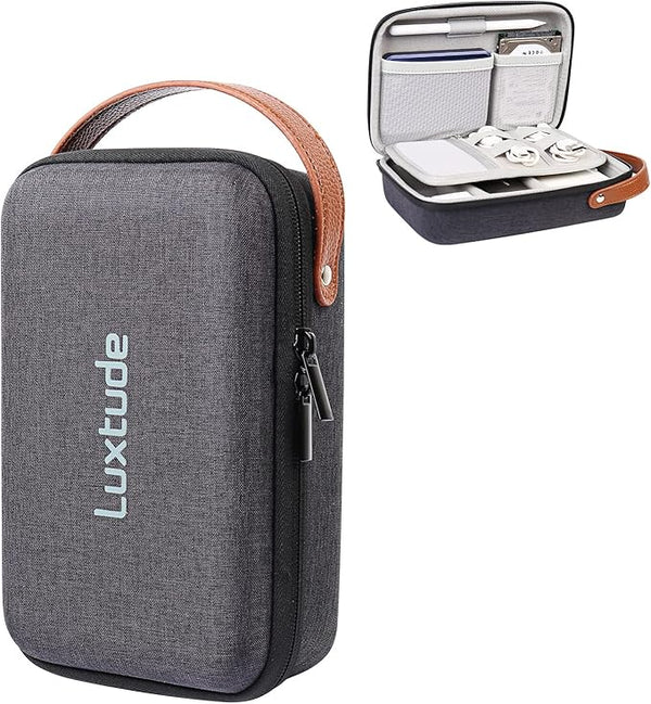 Luxtude Electronic Organizer Travel Case, Small Charger Organizer, Hard Charger Case, Travel Tech Bag, Portable Electronics Bag, Travel Esse