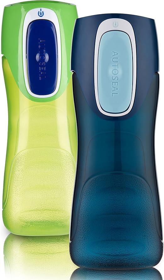 Contigo 2001147 Autoseal Trekker Kids Water Bottle, Plastic, Granny Smith & Nautical