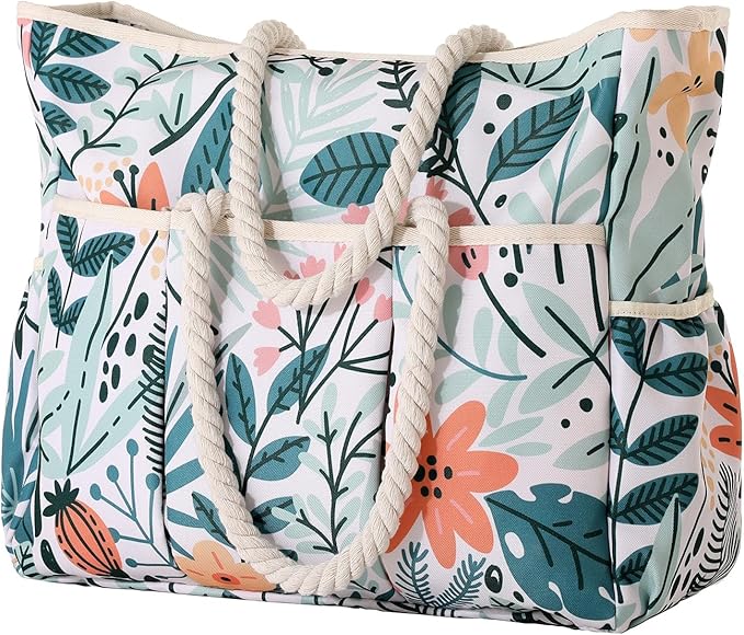 Vomgomfom Large Beach Bag Summer Shopping Beach Gym Bag