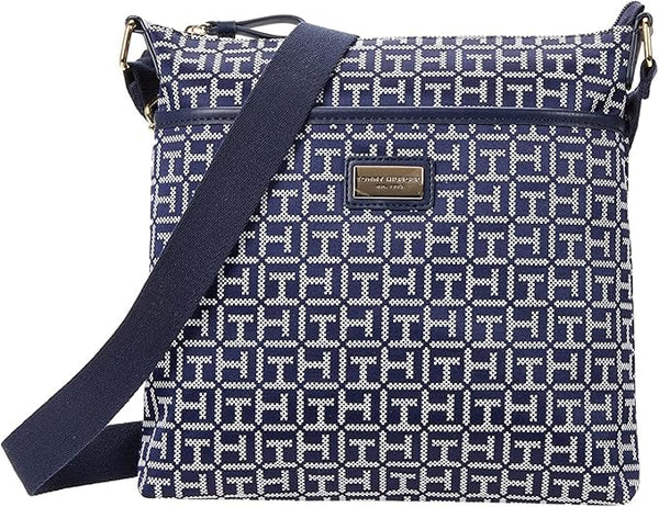 Tommy Hilfiger Garden Classics II-Medium Crossbody-Square Mono, Navy/White, One Size