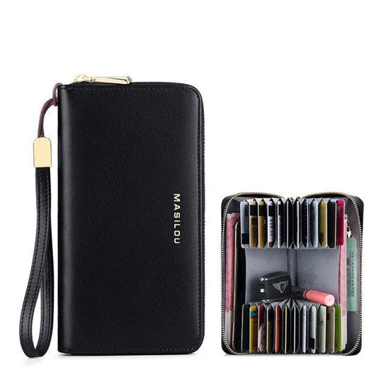 Masilou I Multifunctional leather wallet Black