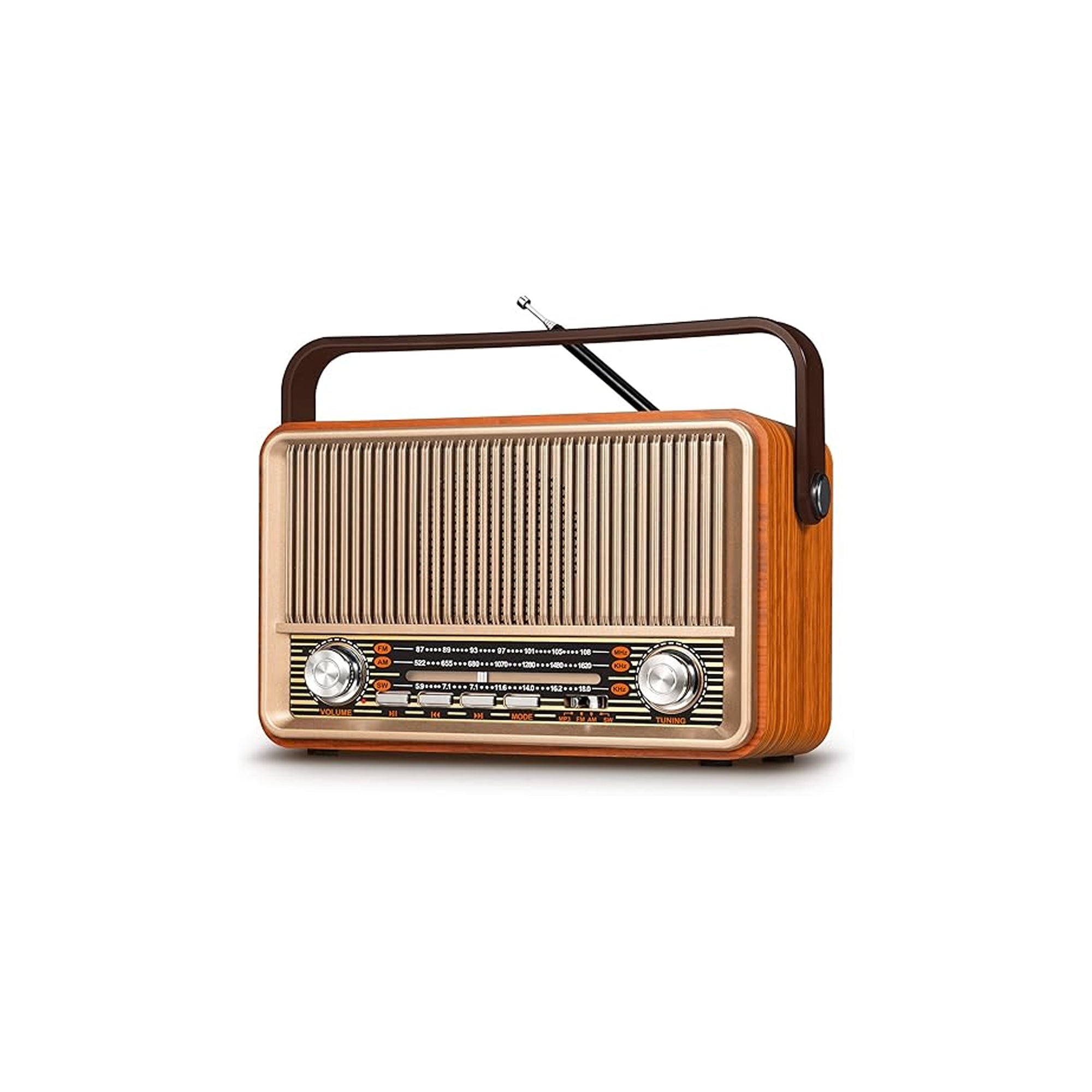 PRUNUS J 120 Retro AM FM SW Radio with Bluetooth USB TF AUX Portable