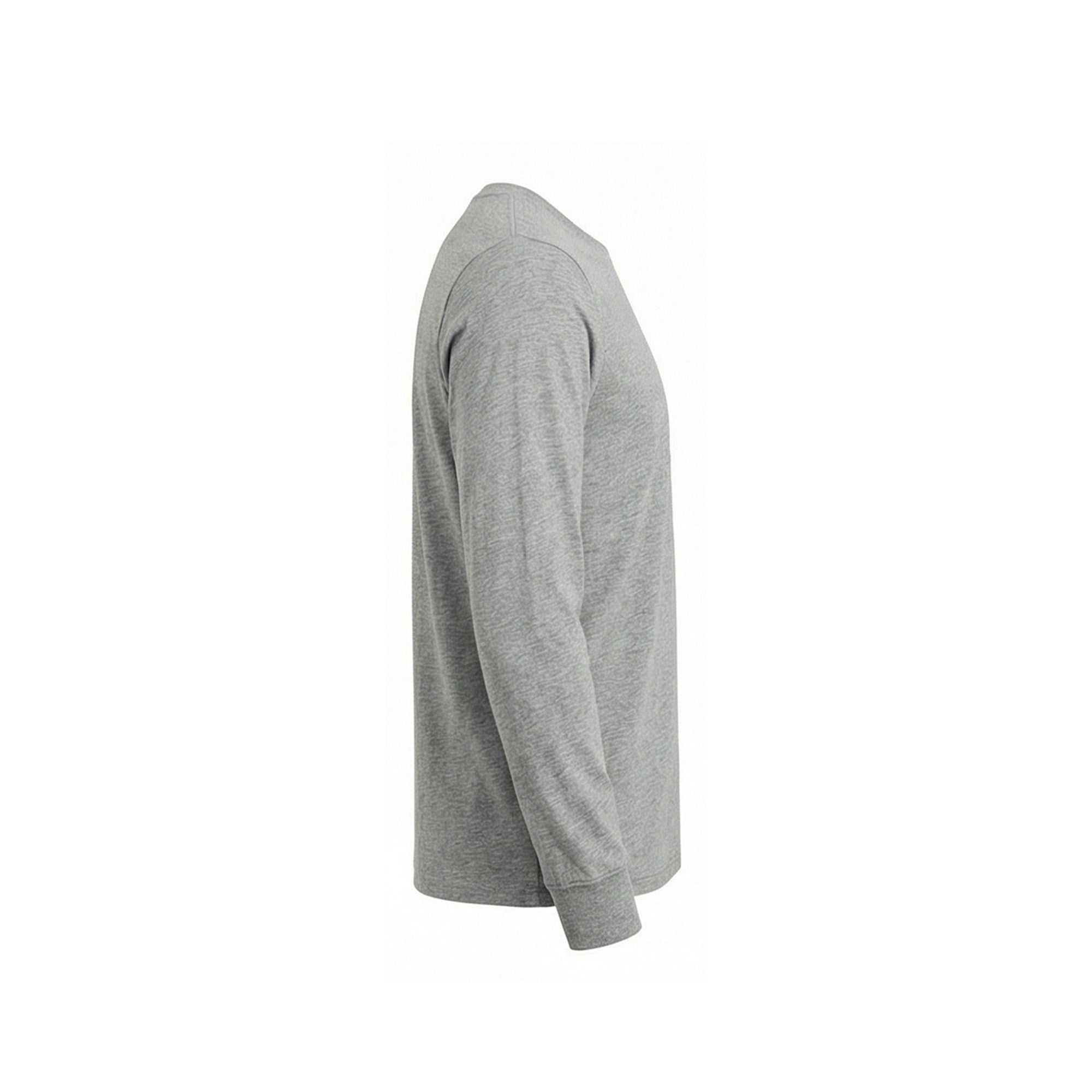 Hollister Men's Grey Long Sleeve Crew Neck T-Shirt, Round Neck