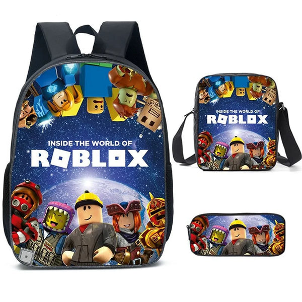 Roblox Cartoon Rucksack Large Backpack for Kid Boy Girl Child Student School Bag Set Roblox 3 Color A1 (009)