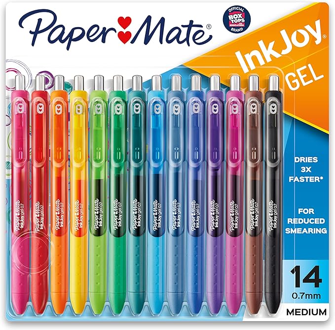 Paper Mate InkJoy Gel Pens Medium Point Assorted Colors 14 Count Smooth Writing Pens