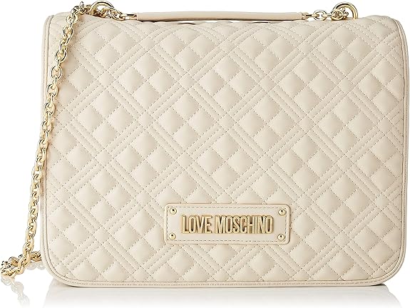 Love Moschino Women's Borsa a Spalla Shoulder Bag, Avorio, 33x24x13