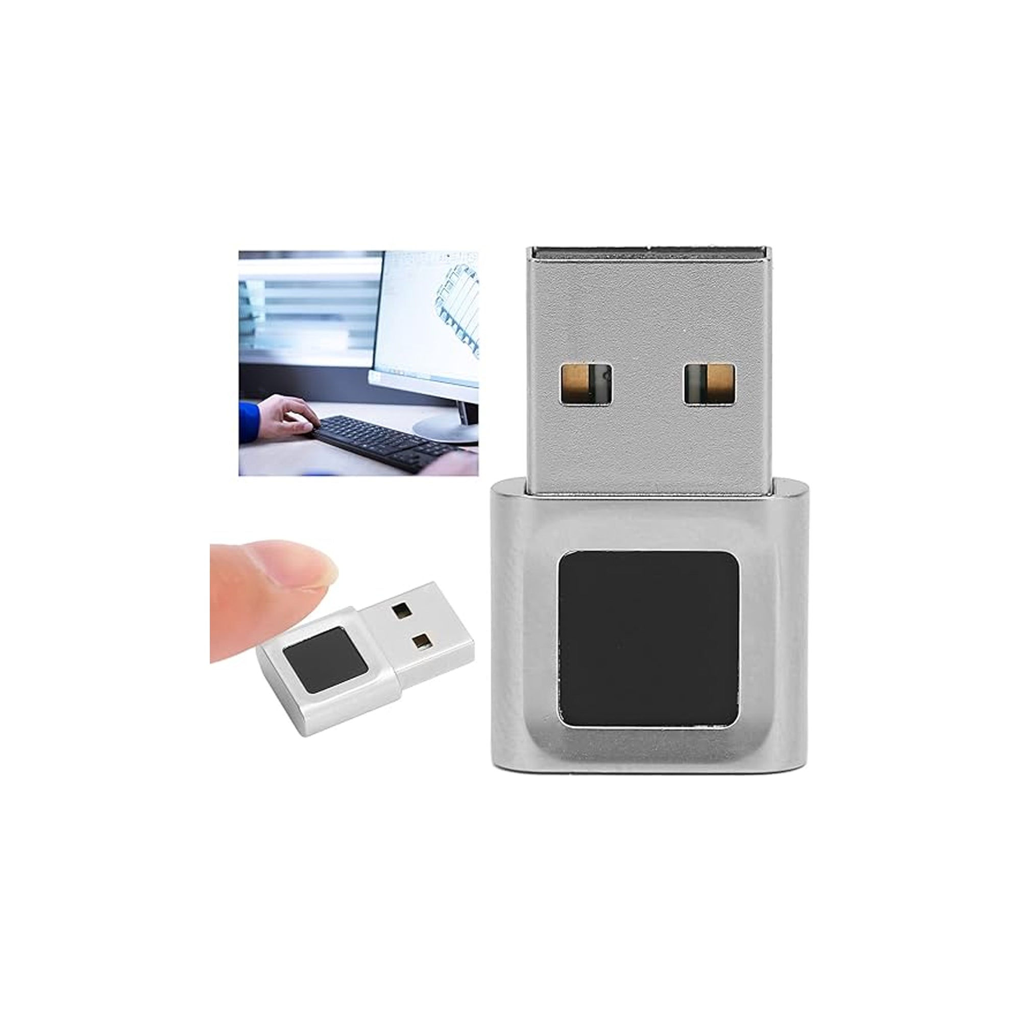 Mini USB Fingerprint Reader for Win Laptop Computer, Windows Hello Fingerprint Scanner Fingerprint Sensor, Biometric Laptop Security Locks for Win 7/8/10